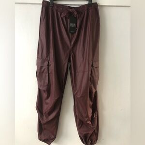 Faux Leather cargo jogger pants